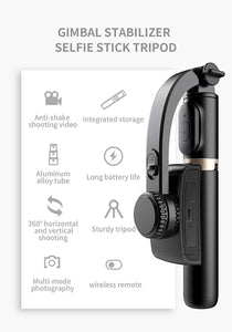 Q08 GIMBAL STABILIZER 3-in-1 Extendable Selfie Stick Tripod-IVXI Single Gimbal for Mobile, Camera Single-Axis wireless Camera Stabilizer